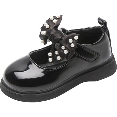 Girls' Sweet Shoe Children Leather Shoes 2021 New Hot Style Peas Single Shoes College British Style Princess Shoes for Wedding