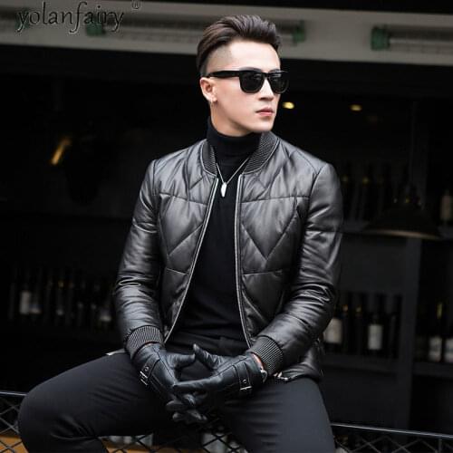 Genuine Leather Jacket Man Short Sheepskin Coat Warm Mens Down Jacket Autumn Winter Jackets for Men 2020 Casacos Homens Pph1524