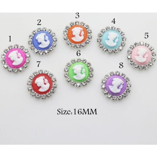 2017 New 10Pcs / Lot Diy Mix Round Button Resin Flatback Bottons Crystal Decoration Wedding Sewing Accessories