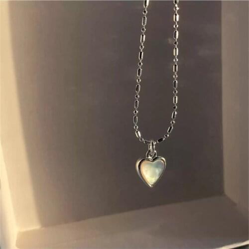 New Arrival Lady Shell Heart Penant Necklace Jewelry For Women Birthday Gift Fashion Princess Chain Clavicle Necklace Female Hot