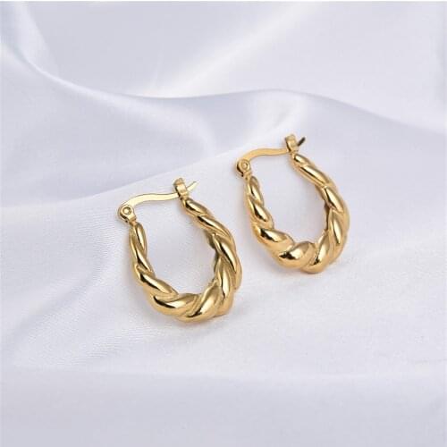 New Popular Europe Style And America Titanium Steel Classic Three Ring Earrings Europe And America Wind Trendy Accessories