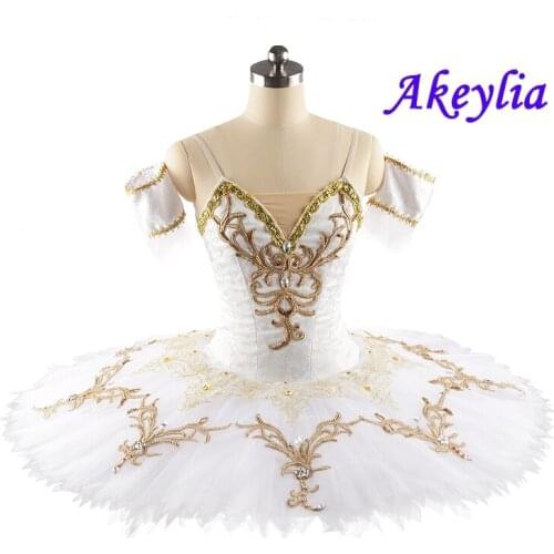 La Bayadere Professional Ballet Tutu for women White Paquita pancake Tutu platter Ballet performance Tutu Adult JN0241