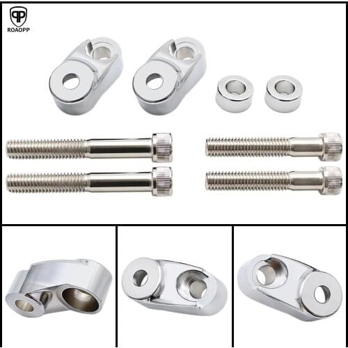 ROAOPP Motorcycle Chrome Front Turn Signal Relocation Kit For Harley 39mm 49mm Sportster FXR FXD Dyna