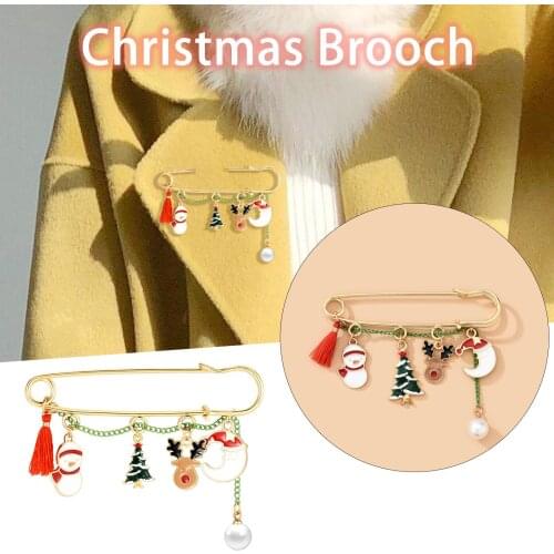 Snowman Christmas Tree Elk Moon Christmas Hat Merry Christmas Brooch 95