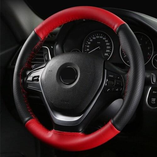 Hand sewing 37/38CM Car Accessories Steering Wheel Cover For Volkswagen BMW Seat Opel Peugeot Ford Mazda Toyota Honda Nissan