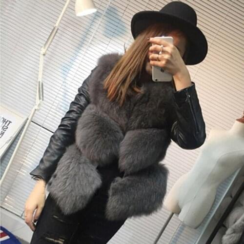 Savabien 4XL Plus Size Patchwork Faux Fur Coat Jackets Patchwork Furry Warm Fake Fox Fur Coats Korean Winter Outerwear Female