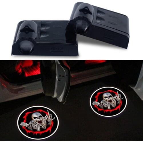 LED Door Warning Light 2PCS 9TH Wireless Car Logo Door Light Car Door Lights Logo Welcome Projector Car Shadow Led Light