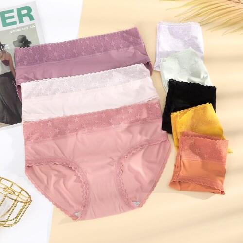 Cotton Lace Women Underwear Body Shaping Briefs High Waisted Breathable Sexy Panties