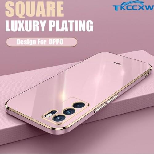 For Realme 2 Pro GT Master GT Neo V5 V15 V11 V13 C25s Narzo 20 30A Phone Cases Luxury Square Plating Ultra Thin Soft Back Cover
