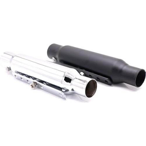 Motorcycle Universal Exhaust Pipe Muffler Silencer Black For Harley Cafe Racer Custom