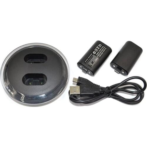 USB Dual Slot Charging Dock Fast Charging Stand Dock X-box One 2X2800mAH Rechargeable Battery Pack Charging Dock