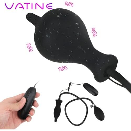 VATINE 10Frequency Sex Toys For Woman Men Gay Super Big Butt Plug Vibration Expand Inflatable Anal Plug Anal Expander Anus Dildo