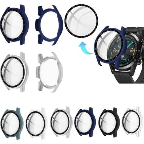 Hard Edge Full Glass Screen Protector Case Shell Frame For Huawei Watch GT 2/GT2 46MM Sport Protective Bumper Cover Accessories