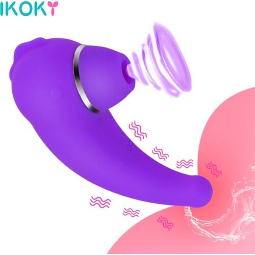 IKOKY Female Masturbator Nipple Stimulator 20 Frequency Oral Sex Sex Toy for Women Sucking Vibrator Clitoris Vagina Sucker
