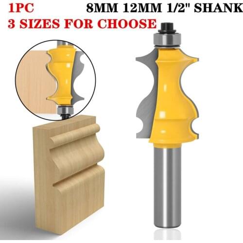 1pc 1/2 Shank Face Mill Line knife Woodworking Tenon Cutter Architectural Molding Router Bit -8mm/12mm/12.7mm Shank
