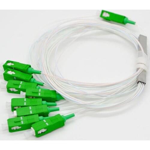 10pcs New 0.9mm Single Mode PLC Micro Optical Fiber Splitter Steel Tube 1310/1550nm SC/APC 1:8 Differential Optical Splitter