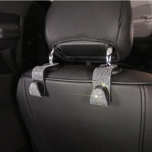 2/4PCS Car Hook Seat Backrest Headrest Diamond-studded Hidden Rear Seat Hook
