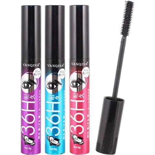 3D Makeup Eyelash Extension Black Thick Lengthening Cosmetic Eye Lashes 36H Black Waterproof Mascara Silk Fiber Lash