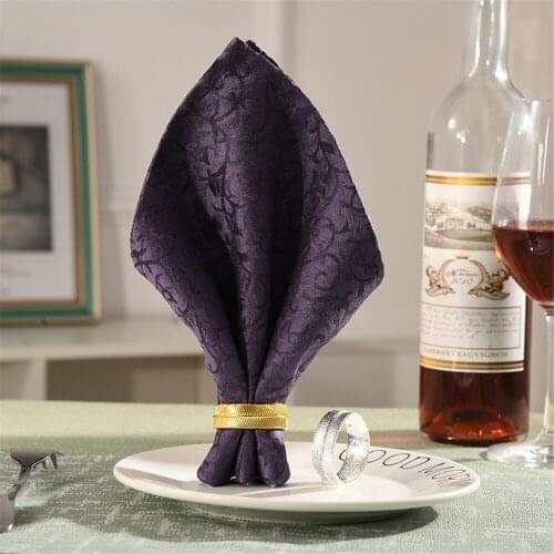 4PCS/Metal gold and silver simple leaf napkin ring desktop decoration for reception wedding banquet holiday family gathering