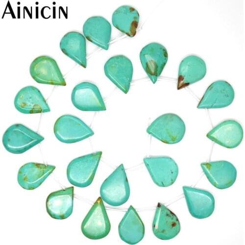 5 Strands Natural Green Howlite Manual Grinding 16x28mm Teardrop Shape Strand Loose Beads Water Drop Earring Making Findings