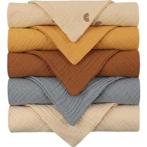 5pcs/lot Baby Handkerchief Square Newborn Face Towel 30x30cm Soft Absorbent Gauze Cotton Kids Feeding Bibs Infant Burp