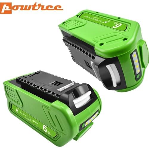 Bonacell 40V 6000mAh Rechargeable Battery For GreenWorks 29462 29472 29282 G-MAX GMAX Replacement Lawn Mower Power Tools Battery