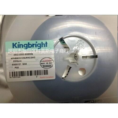 APHBM2012SURKCGKC KINGBRIGHT 2.0mmX1.25mmX0.4mm 0805 red and green