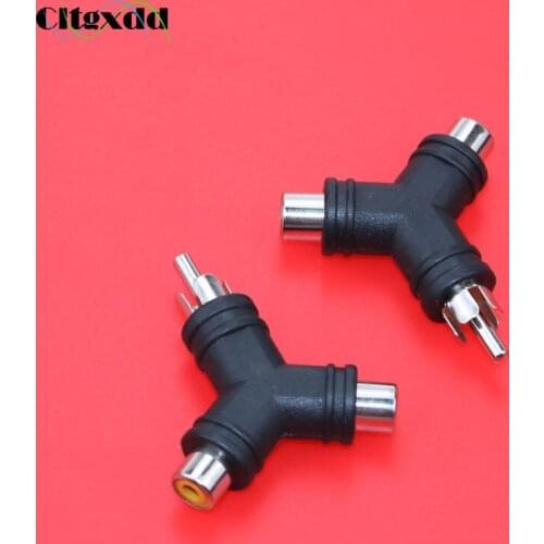 Cltgxdd Audio Cable Y splitter RCA lotus male to 2 female AV jack audio video adapter