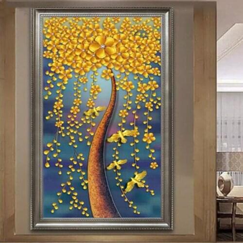 Large DIY Diamond Painting Lucky Money Tree Diamond Embroidery Mosaic pattern 5D Square Round Diamond Mosaic Home Decoration