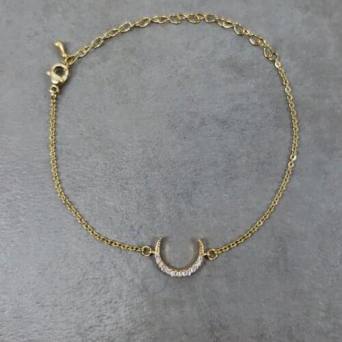 Mini Moon CZ Bracelet Bangle Charm Fashion Nature Crescent Half Moon Solar Eclipse Lunar Bracelet Femme Best Friend Gifts 2020