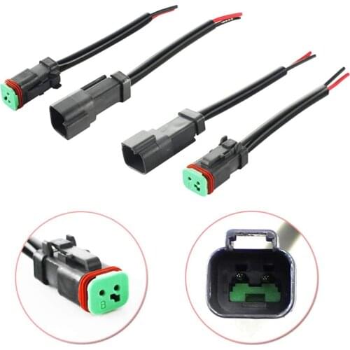 Deutsch DT 2 Pin Pigtail Kit Male Female socket cable waterproof Connector Adapter Wiring Harness for LED Work Light Bar