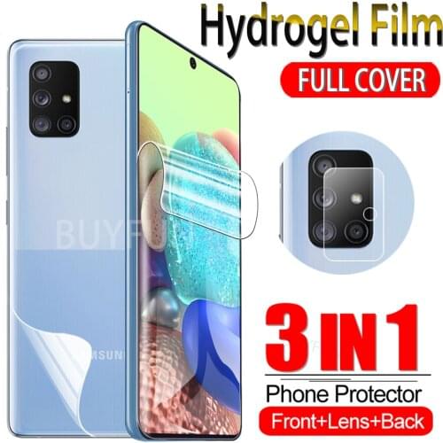 3in1 Hydrogel Film For Samsung Galaxy A71 A51 4G/5G Screen Protector On Sumsung A 71 51 Full Cover Protective Film Camera Glass
