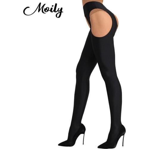Hot Black Sexy Open Crotch Stockings Full-footed Pantyhose Women Erotic Sexy Lingerie Tights Thigh High Long Stockings Nightwear