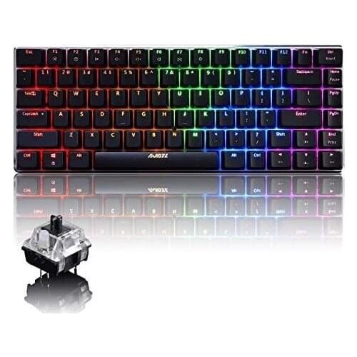 Ajazz AK33 Mechanical Gaming Keyboard Black / Blue Switch 82 Keys Wired Keyboard for PC Games Ergonomic Cool LED Backlit Design