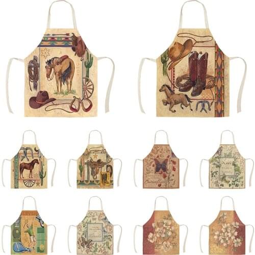 Retro animal flower pattern Men kitchen apron goods for home kitchen customizable apron House cleaning For home and kitchen