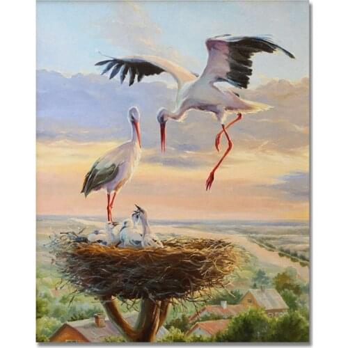 DIY Painting By Numbers Crane Picture Animal Oil Painting Coloring By Number On Canvas DIY Handpainted Deer Wall Painting Decor