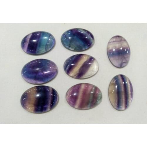 Wholesale Natural Rainbow Fluorite 18x25mm Oval Gem stone Cabochon Bead Cabochon Jewelry pendant ring face Ovals 10piece/lot