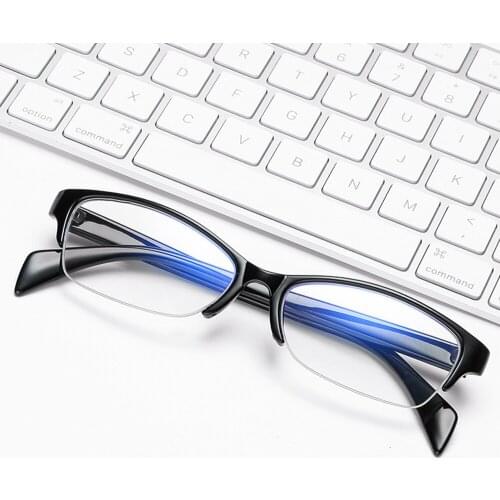 2 pairs Ultralight Oval Reading Glasses Women Men Resin Semi-rim Frame Anti Blu Anti Fatigue 1 2 3 to 4