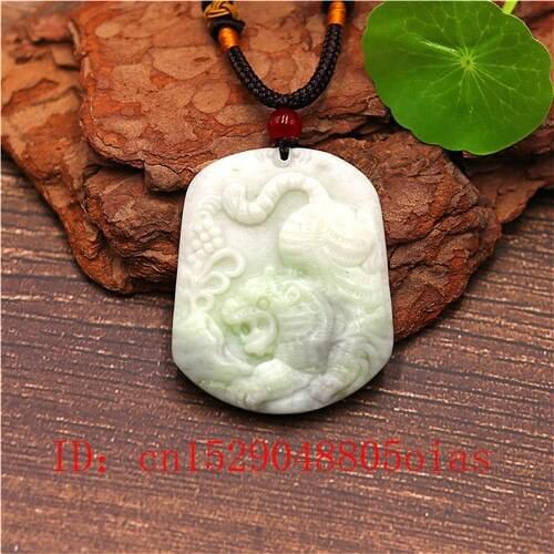 Natural White Jade Chinese Zodiac Pendant Necklace Charm Jewellery Fashion Accessories Hand-Carved Amulet Gifts for Women Men