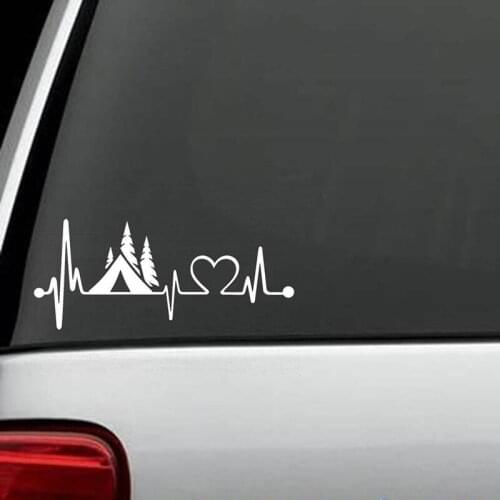 Tent Camper Heartbeat© Lifeline Monitor CAMPING Decal Sticker Car Truck Wall Stickers Many Colours Choose