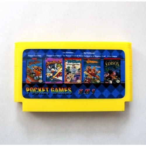 Rare Game No Repeated Pocket Game 5 in 1 8 bit Game Card