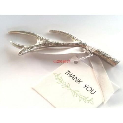 Silver Antler Bottle Opener Favors for wedding bridal shower guests return gifts 50pcs lot free shipping wholesale