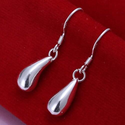 Earrings sterling-silver-jewelry Earrings Silver Trendy Jewelry Earrings Water Droplet Jewelry Wholesale popk LE036