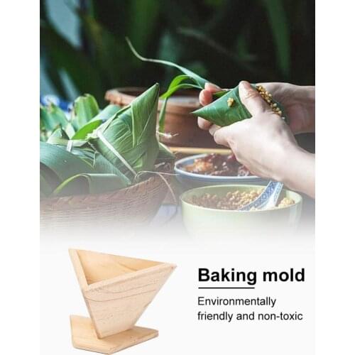 Zongzi Triangular Mould Wooden Dumpling Mould DIY Sushi Rice Ball Chinese Food Tool Homemade Cake Baking Kitchen Accessories