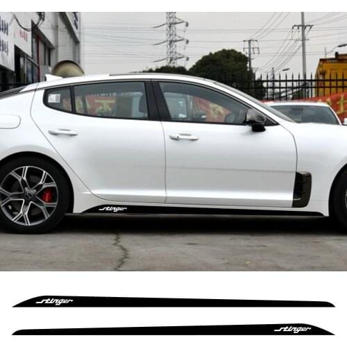 2PCS Car Door Long Side Stripes Stickers For KIA Stinger Auto Vinyl Film Decoration Decals DIY Automobile Car Tuning Accessories