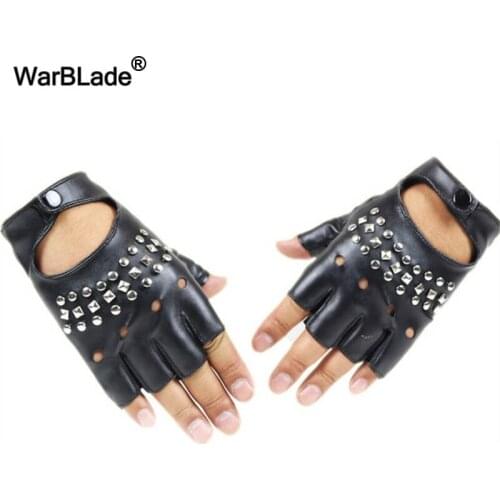 WarBLade Ladies Fingerless Gloves Women Sexy Gloves Wrist Half Finger Leather Glove For Dancing Party Show Half Finger Mittens