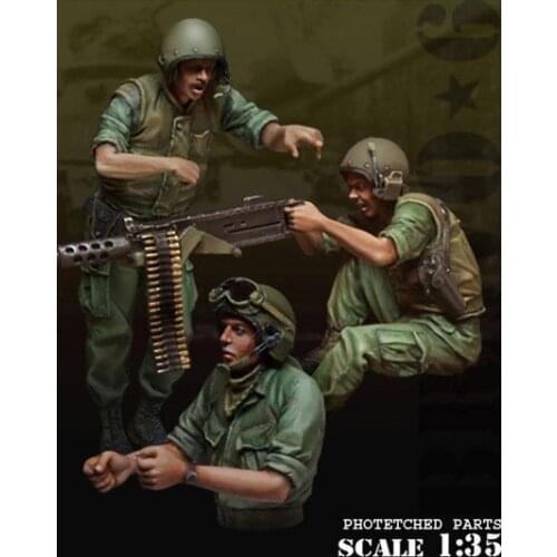 1/35 scale US Vietnam War Tank Crew 3 people miniatures Resin Model Kit figure Free Shipping