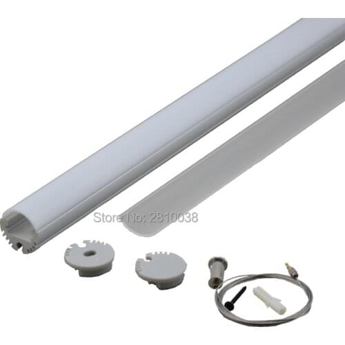 10 x 1M Sets/Lot Round type Anodized Silver Profil aluminium AL6063 Aluminium led profil LED aluminum Channel for pendant lights