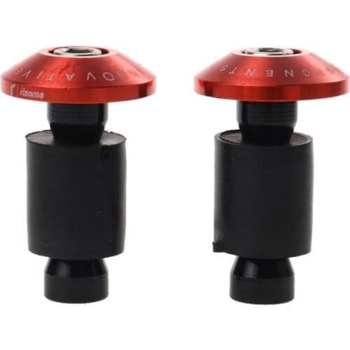 2PCS MagiDeal CNC Motorcycle Bike Handlebar Grips Bar End Plug Caps - Red