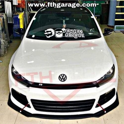 For VW Scirocco R Bumper car front BUMPER 3 pcs bright black Splitter diffuser body kit Spoiler